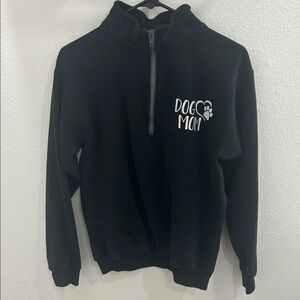 Dog Mom Black Zip Up Sweater